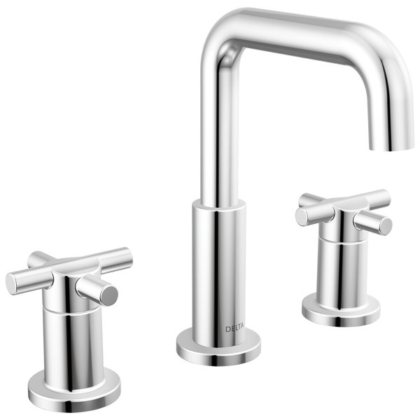 Nicoli Widespread Bathroom Faucet 3 Hole, 2-handle Bathroom Sink Faucet with Drain Assembly
